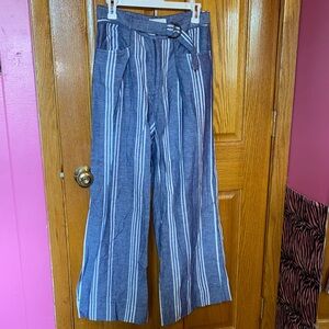 Anthropologie Blue and White Striped Wide Leg Pants